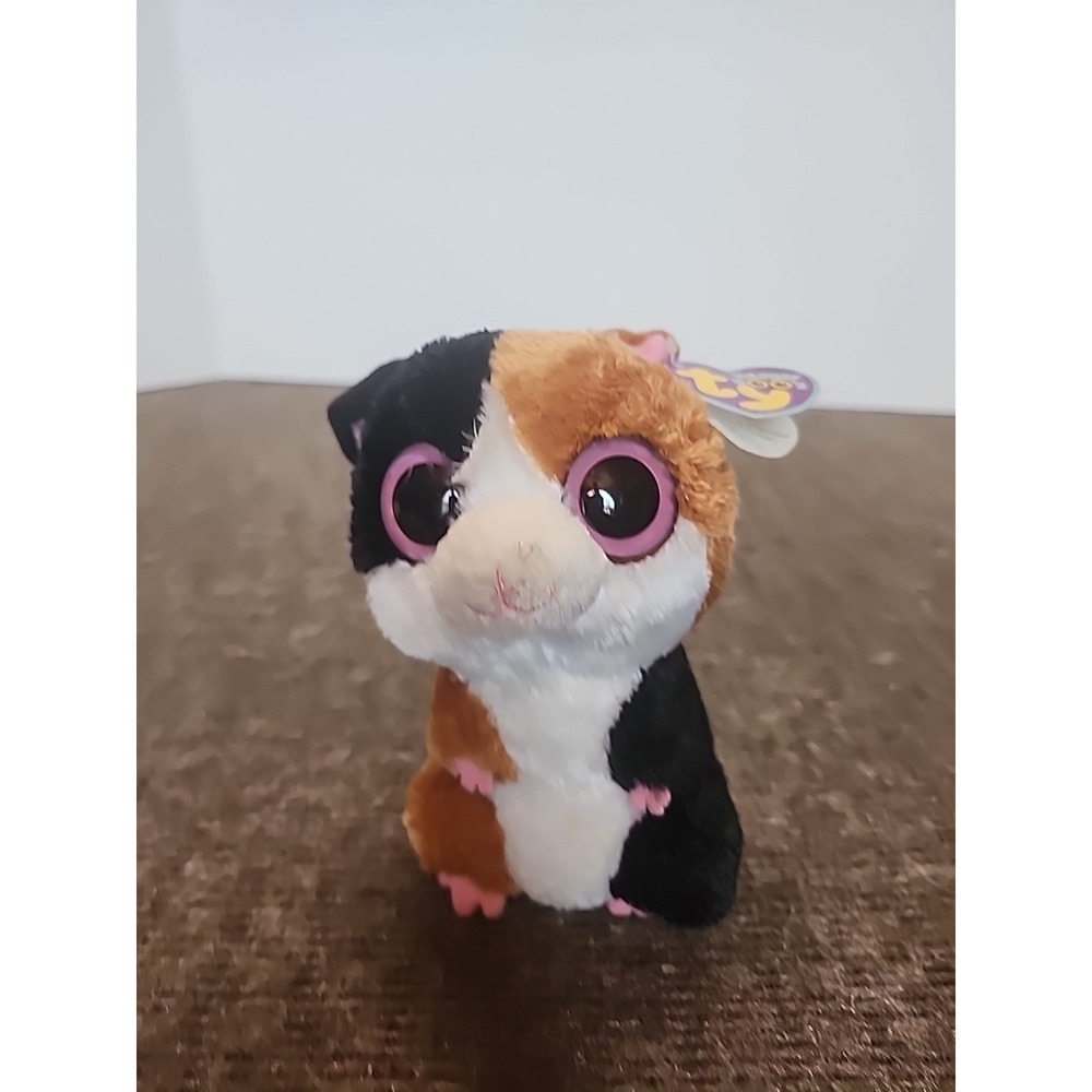 ty beanie boos Nibbles Has Solld Eyes One Is Scratched Stain On Butt Purple Tag